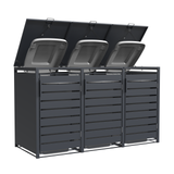 Triple Wheelie Bin Store by Garden Guard - Premium Range Storage in Anthracite Grey