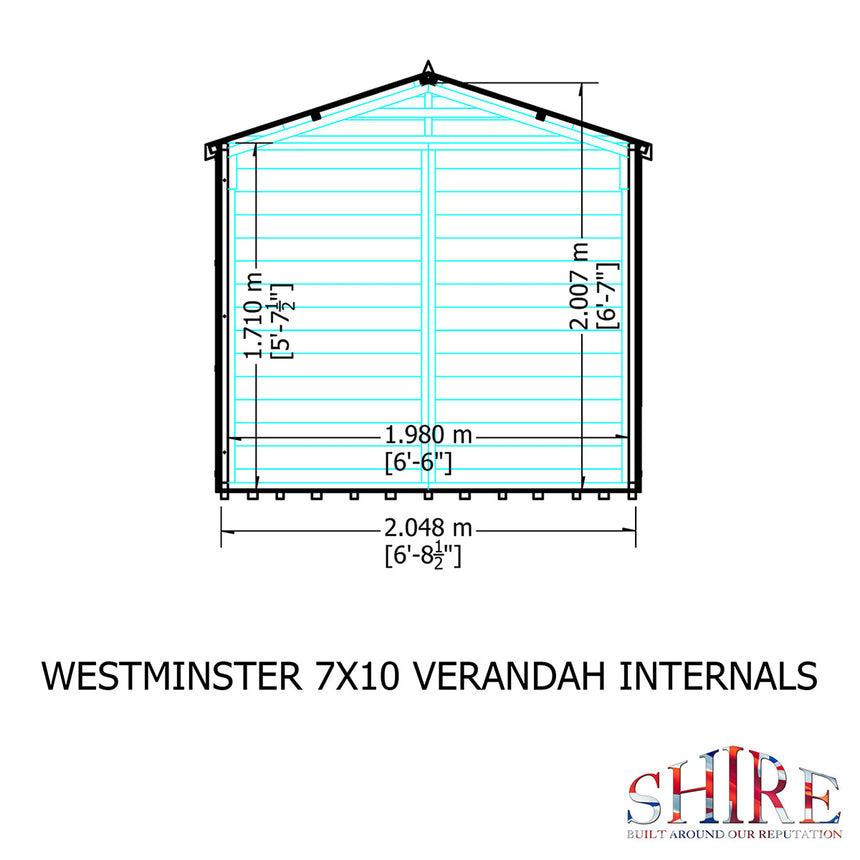 Shire Kensington 7ft x 12ft Summerhouse With Verandah