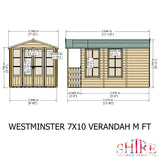 Shire Kensington 7ft x 12ft Summerhouse With Verandah