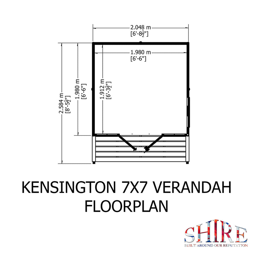 Shire Kensington 7ft x 7ft Summerhouse With Verandah