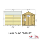 Shire Langley 8ft x 6ft Double Door Shiplap Shed NEW