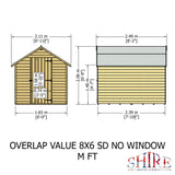 Shire Value Overlap 8ft x 6ft Windowless Shed with Single Door