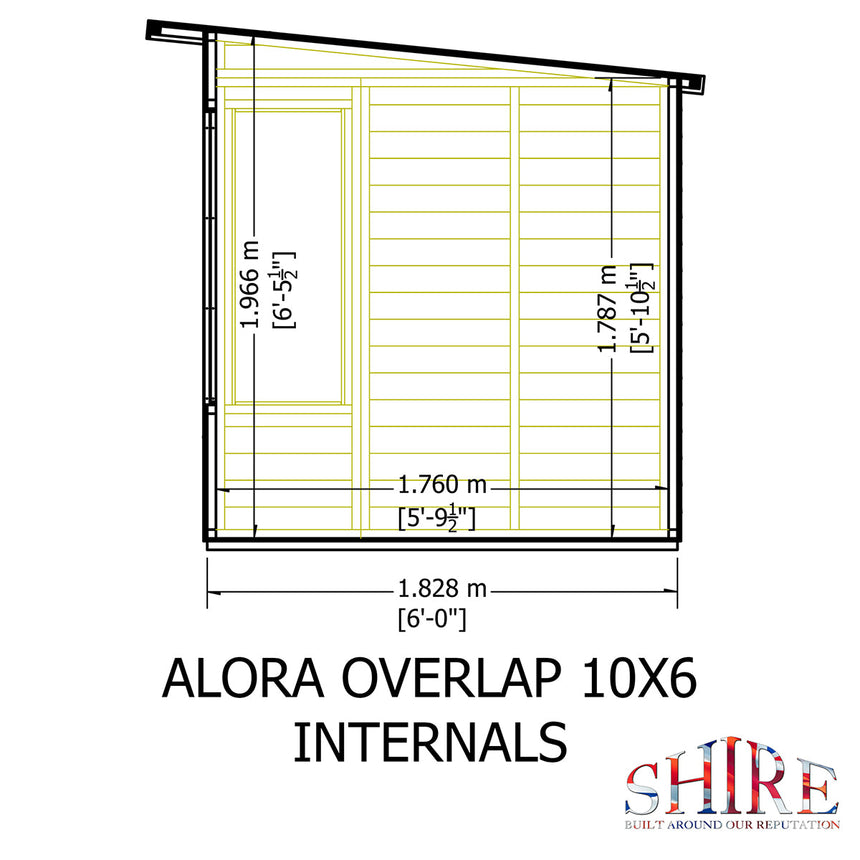 Shire Alora Overlap 12ft x 6ft Pent Sumerhouse