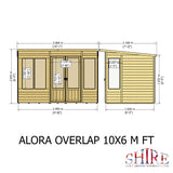 Shire Alora Overlap 12ft x 6ft Pent Sumerhouse