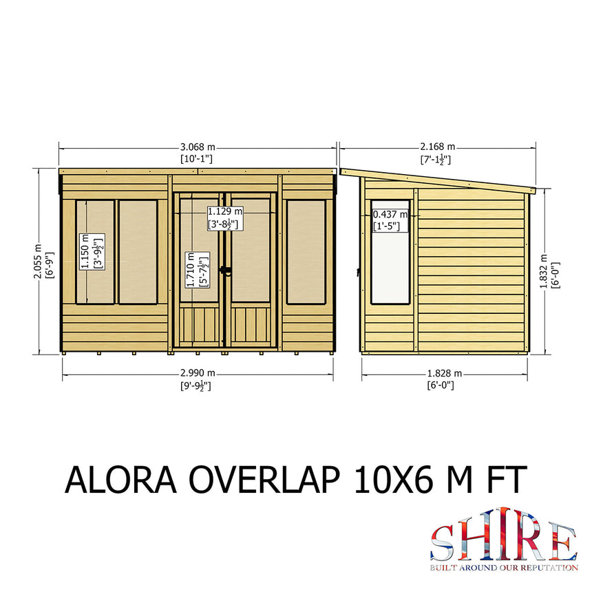 Shire Alora Overlap 12ft x 6ft Pent Sumerhouse