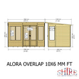 Shire Alora Overlap 12ft x 6ft Pent Sumerhouse