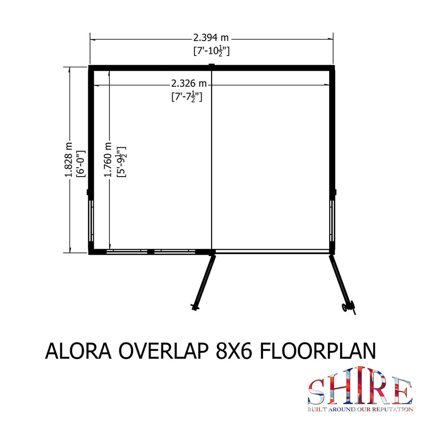 Shire Alora Overlap 8ft x 6ft Pent Sumerhouse