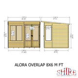 Shire Alora Overlap 8ft x 6ft Pent Sumerhouse