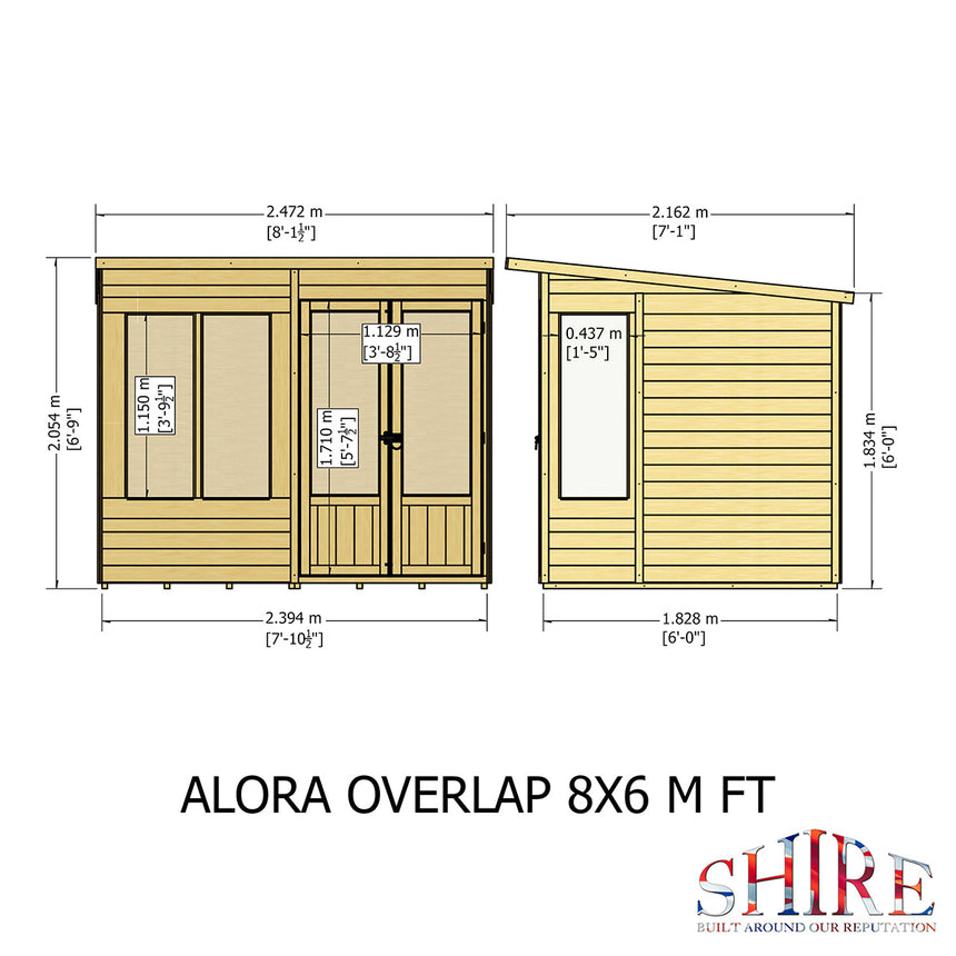 Shire Alora Overlap 10ft x 6ft Pent Sumerhouse