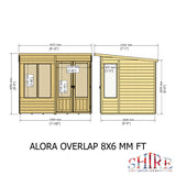 Shire Alora Overlap 8ft x 6ft Pent Sumerhouse