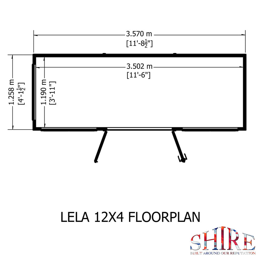 Shire Lela 12ft x 4ft Summerhouse