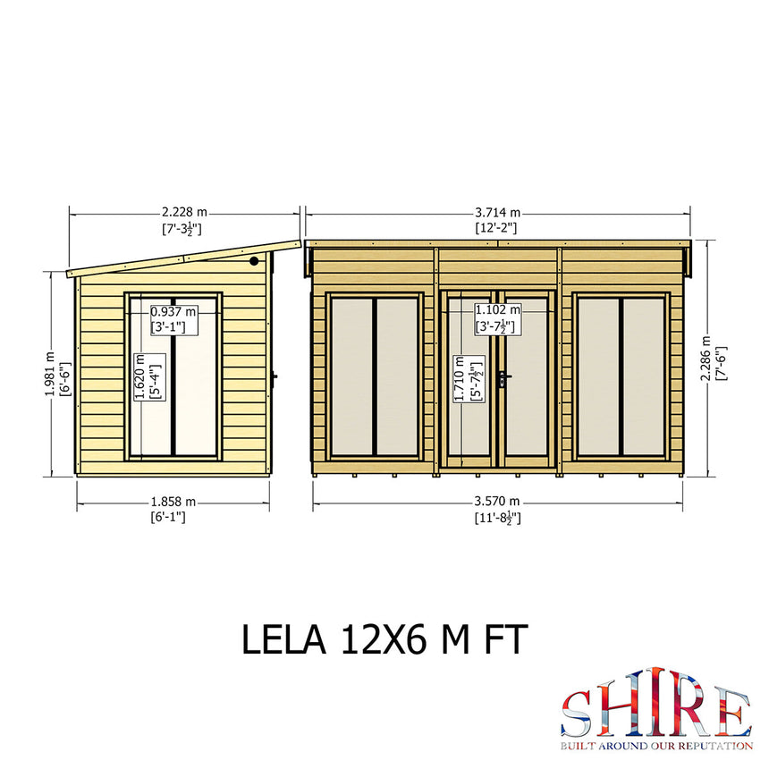 Shire Lela 12ft x 6ft Summerhouse