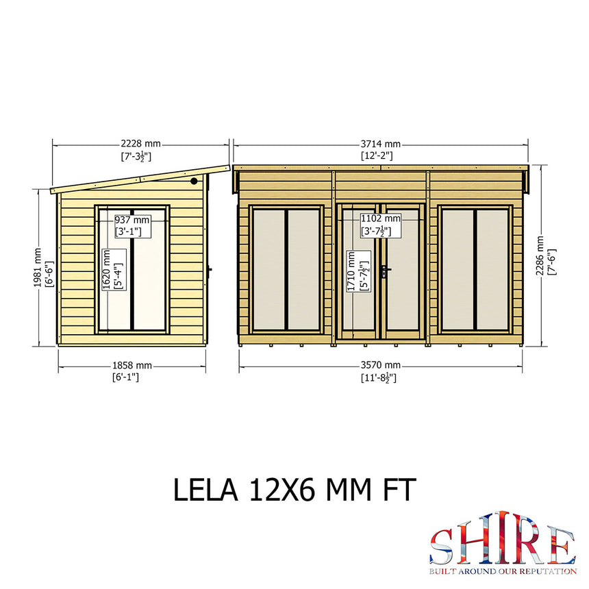 Shire Lela 12ft x 6ft Summerhouse