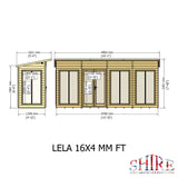 Shire Lela 16ft x 4ft Summerhouse