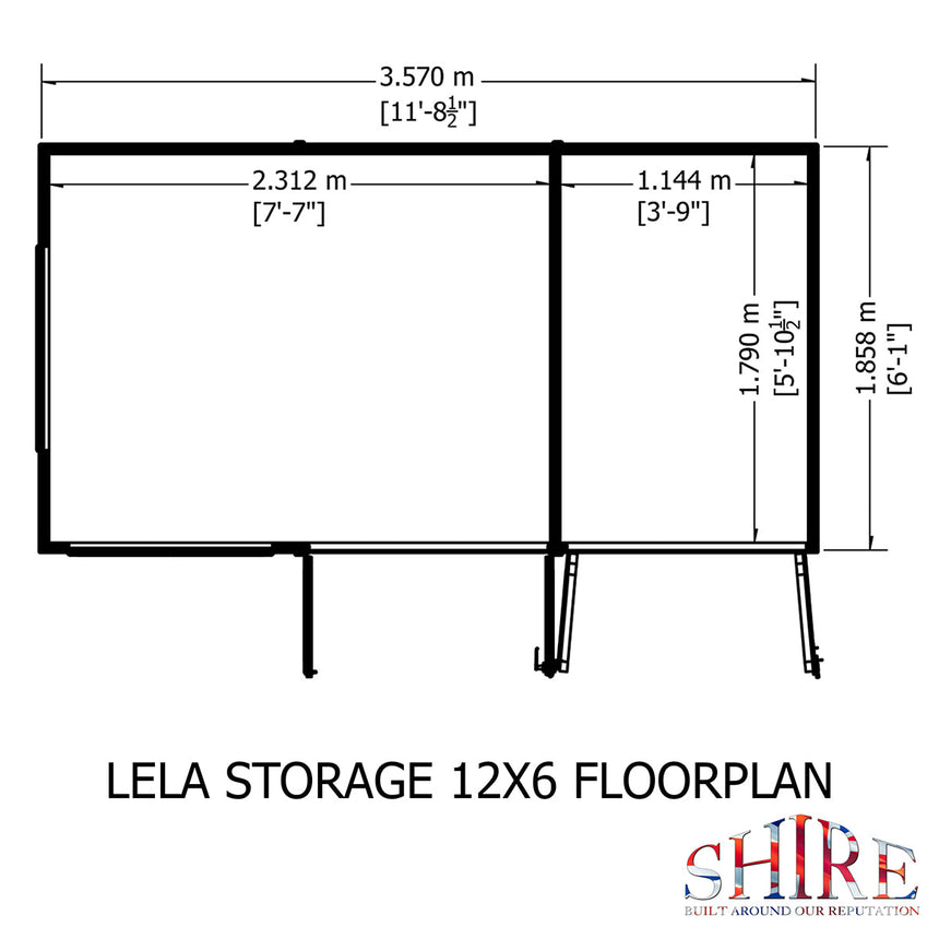 Shire Lela 12ft x 6ft Summerhouse with Storage