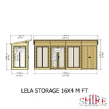 Shire Lela 16ft x 4ft Summerhouse with Storage