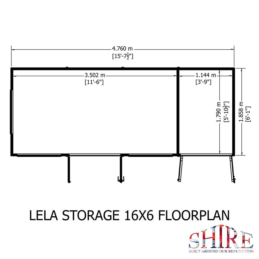 Shire Lela 16ft x 6ft Summerhouse with Storage