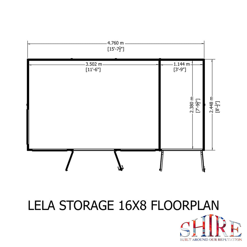 Shire Lela 16ft x 8ft Summerhouse with Storage