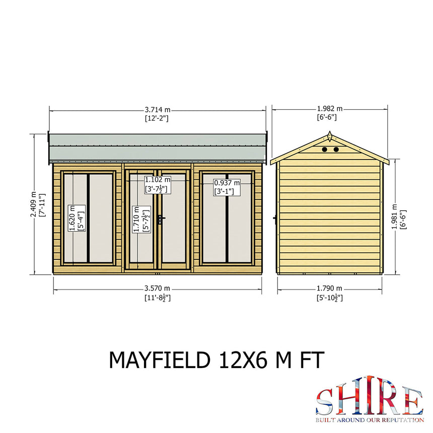 Shire Mayfield 12ft x 6ft Summerhouse