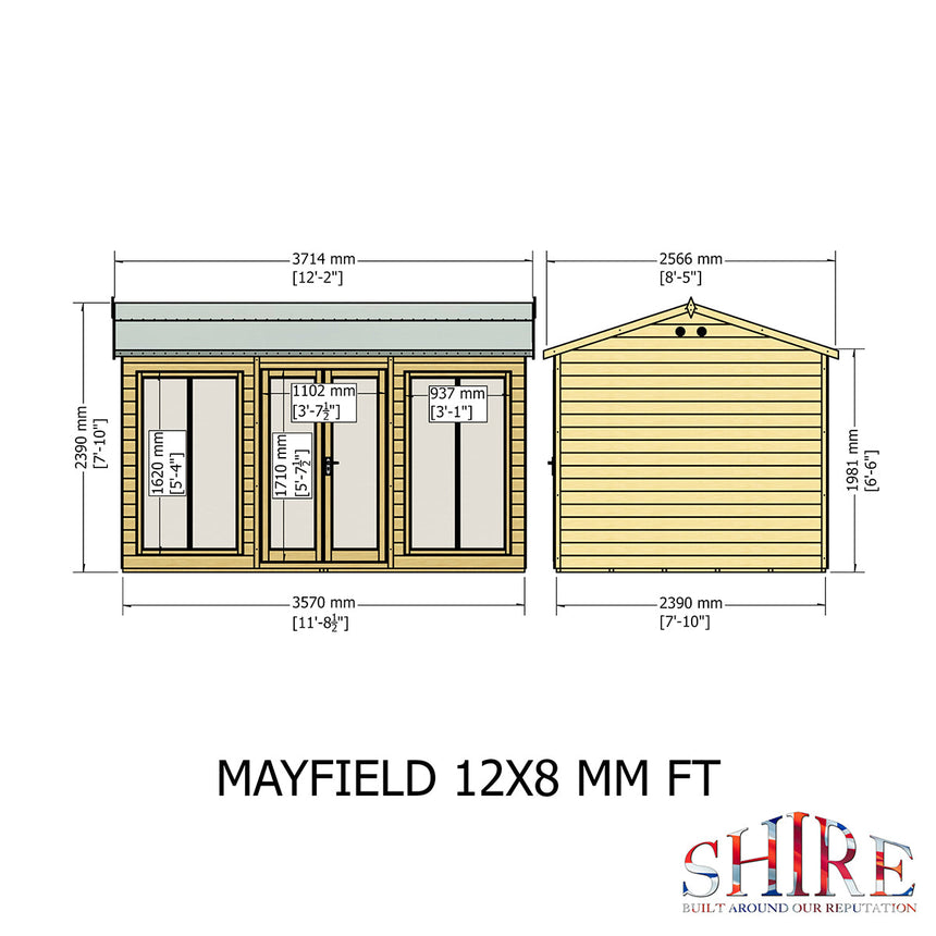 Shire Mayfield 12ft x 8ft Summerhouse