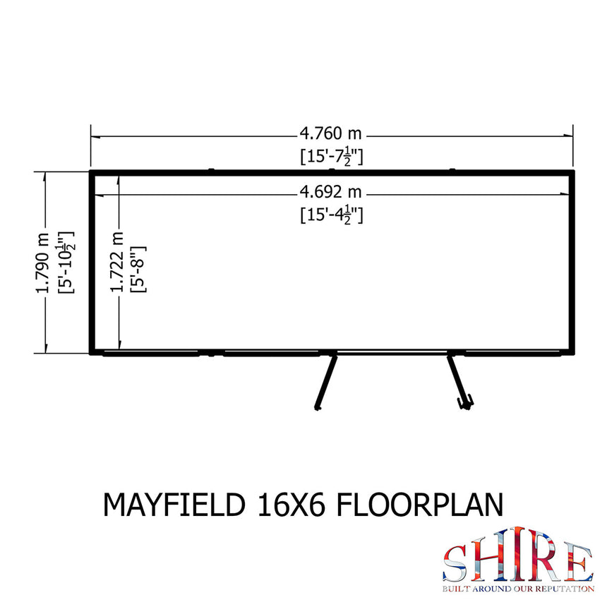 Shire Mayfield 16ft x 6ft Summerhouse