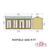 Shire Mayfield 16ft x 6ft Summerhouse