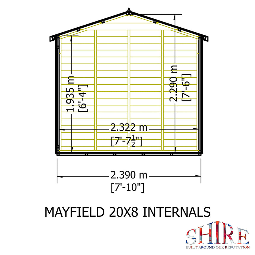 Shire Mayfield 20ft x 8ft Summerhouse