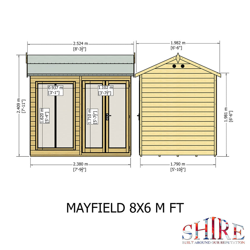 Shire Mayfield 8ft x 6ft Summerhouse