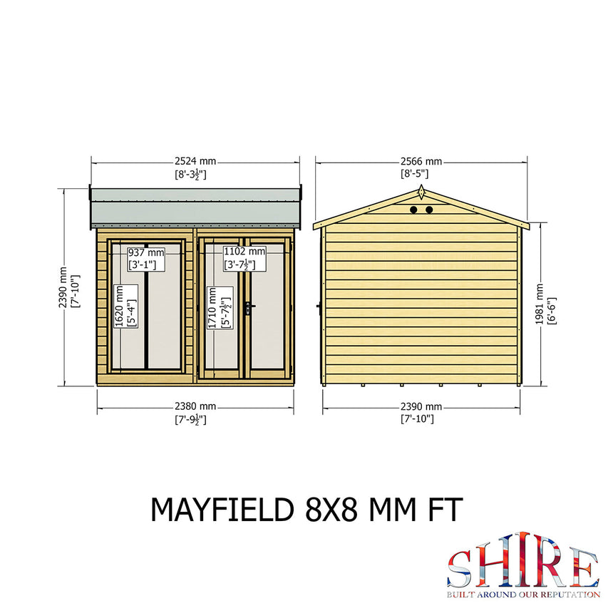 Shire Mayfield 8ft x 8ft Summerhouse