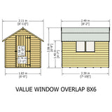 Shire Garden Value Overlap 8ft x 6ft Pressure Treated Shed with window