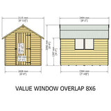 Shire Garden Value Overlap 8ft x 6ft Pressure Treated Shed with window