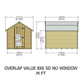 Shire Garden Value Overlap 8ft x 6ft Pressure Treated Shed