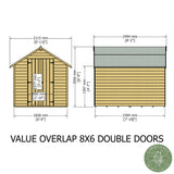 Shire Garden Value Overlap 8ft x 6ft Double Door Shed