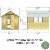 Shire Garden Value Overlap 8ft x 6ft Double Door Shed With Window