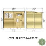 Shire Garden Value Overlap 8ft x 6ft Pent Shed