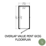 Shire Garden Value Overlap 6ft x 3ft Pent Shed