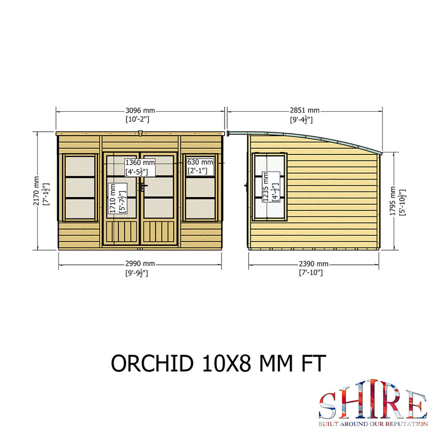 Shire Orchid 10ft x 8ft Summerhouse