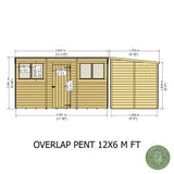 Shire NEW Garden Value 12ft x 6ft Overlap Pent Shed with windows