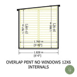 Shire NEW Garden Value 16ft x 6ft Overlap Pent Shed with windows