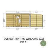 Shire NEW Garden Value 16ft x 6ft Overlap Pent Shed with windows