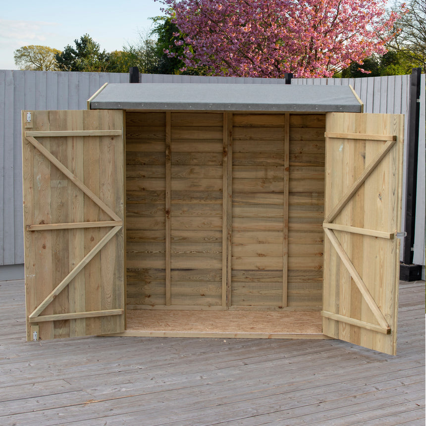 Shire Pent Overlap 3ft x 6ft Shed with Double Doors - Pressure Treated