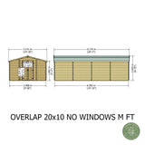 Shire Garden Value Overlap 10ft x 20ft Windowless Shed