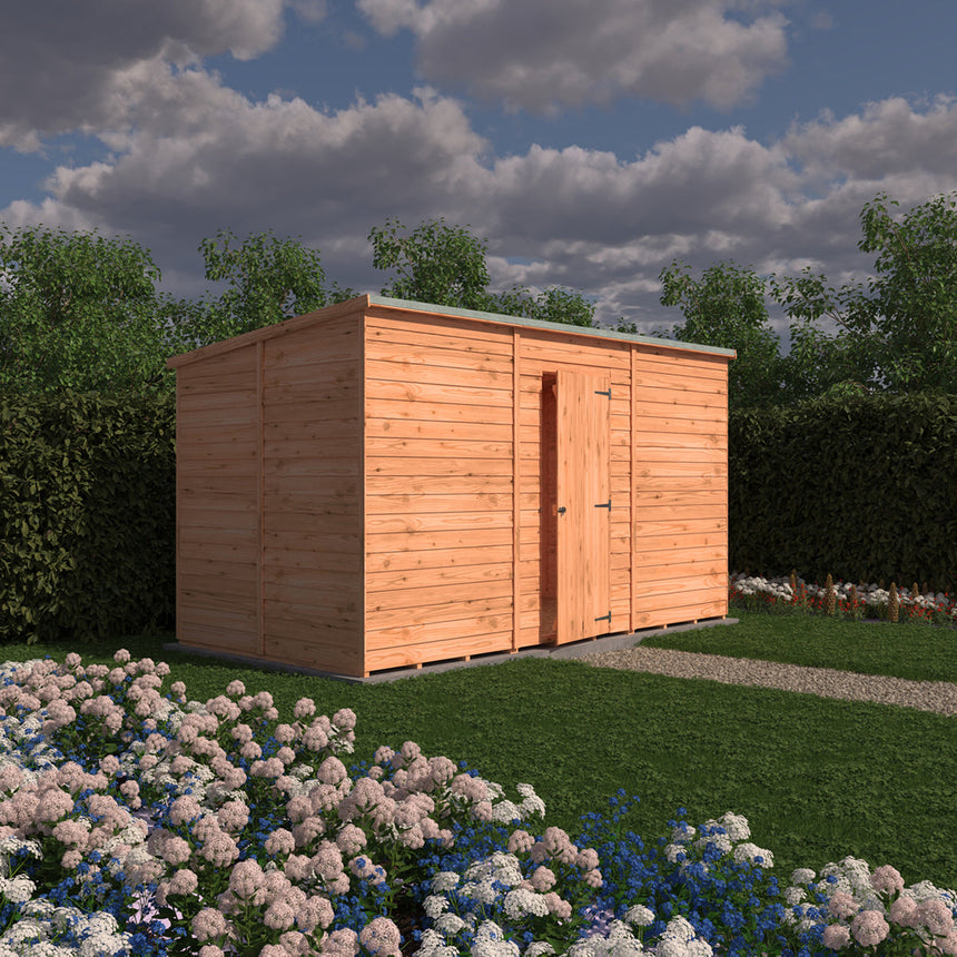 Shire NEW Garden Value 16ft x 6ft Overlap Pent Shed with windows