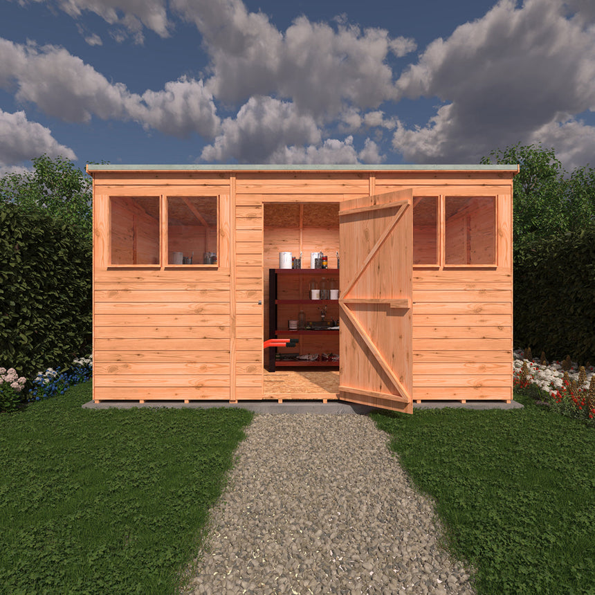 Shire NEW Garden Value 12ft x 6ft Overlap Pent Shed