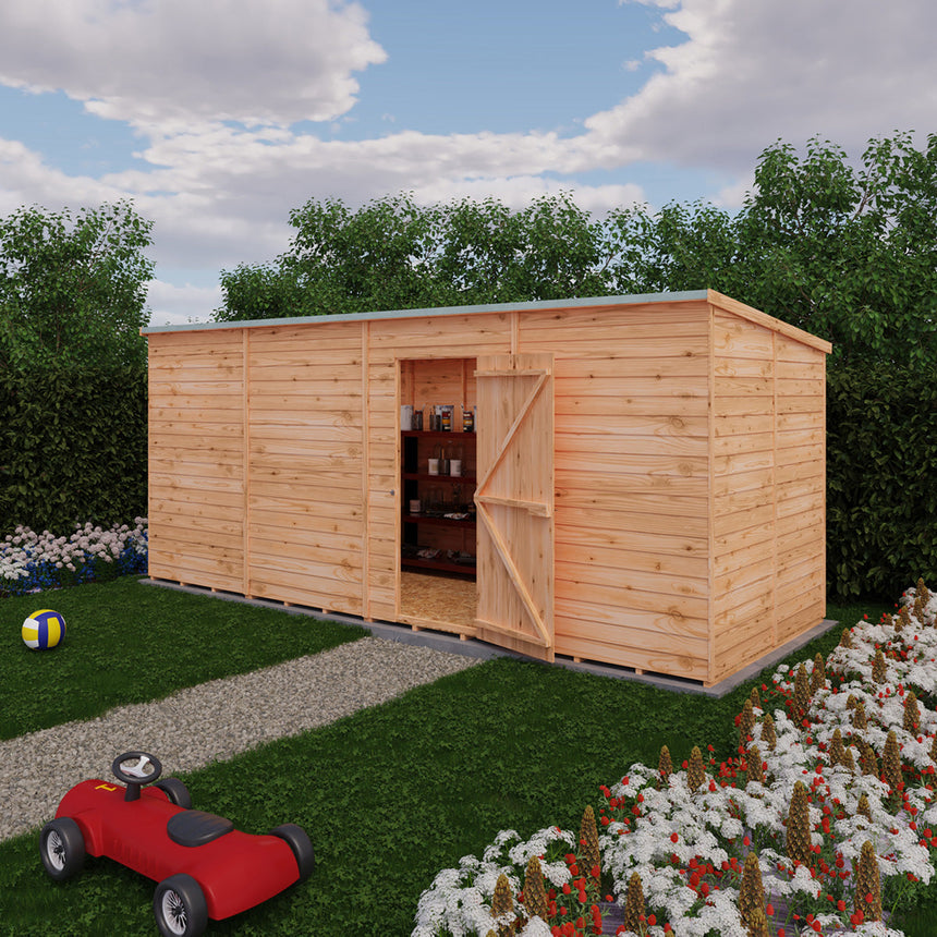 Shire NEW Garden Value 16ft x 6ft Overlap Pent Shed