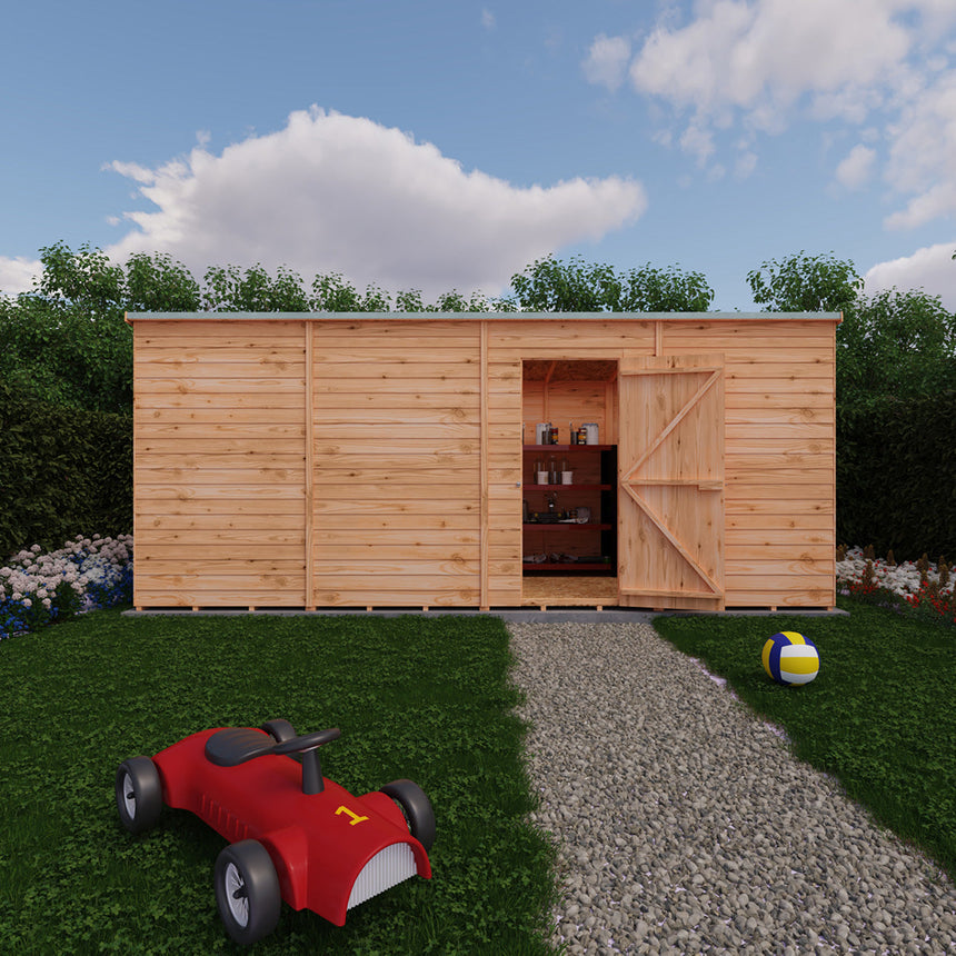 Shire NEW Garden Value 16ft x 6ft Overlap Pent Shed