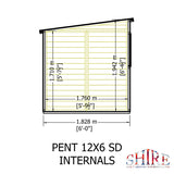 Shire Pent 12ft x 6ft Shiplap Shed NEW