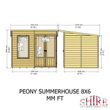 Shire Peony 12ft x 6ft Pent Summerhouse