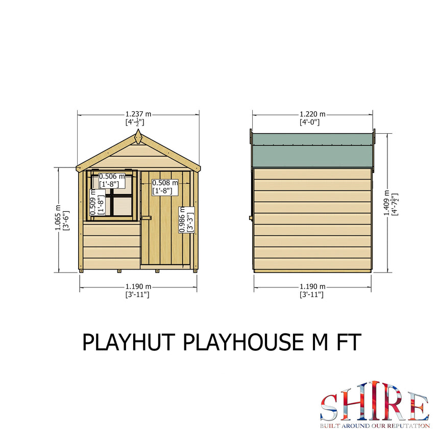 Shire 4ft x 4ft Playhut Playhouse