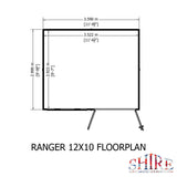 Shire Ranger 12ft x 10ft Pent Shiplap Shed